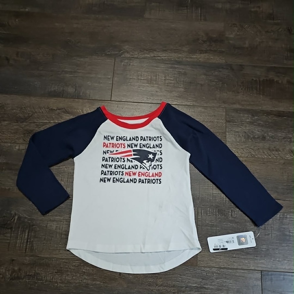 New England Patriots Kids Graphic Shirt - Navy and White